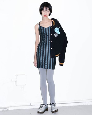 1980s Katharine Hamnett - power stripe dress