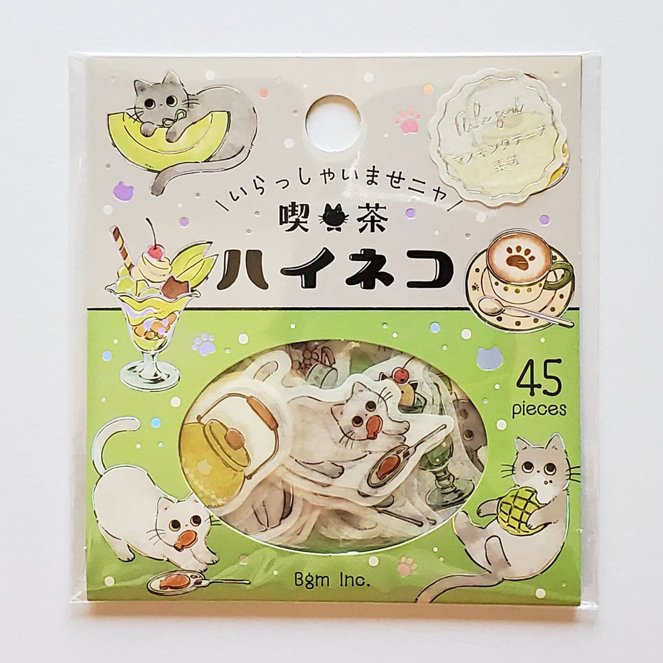 BGM フレークシール いらっしゃいませニャ！・喫茶ハイネコ | 文具雑貨