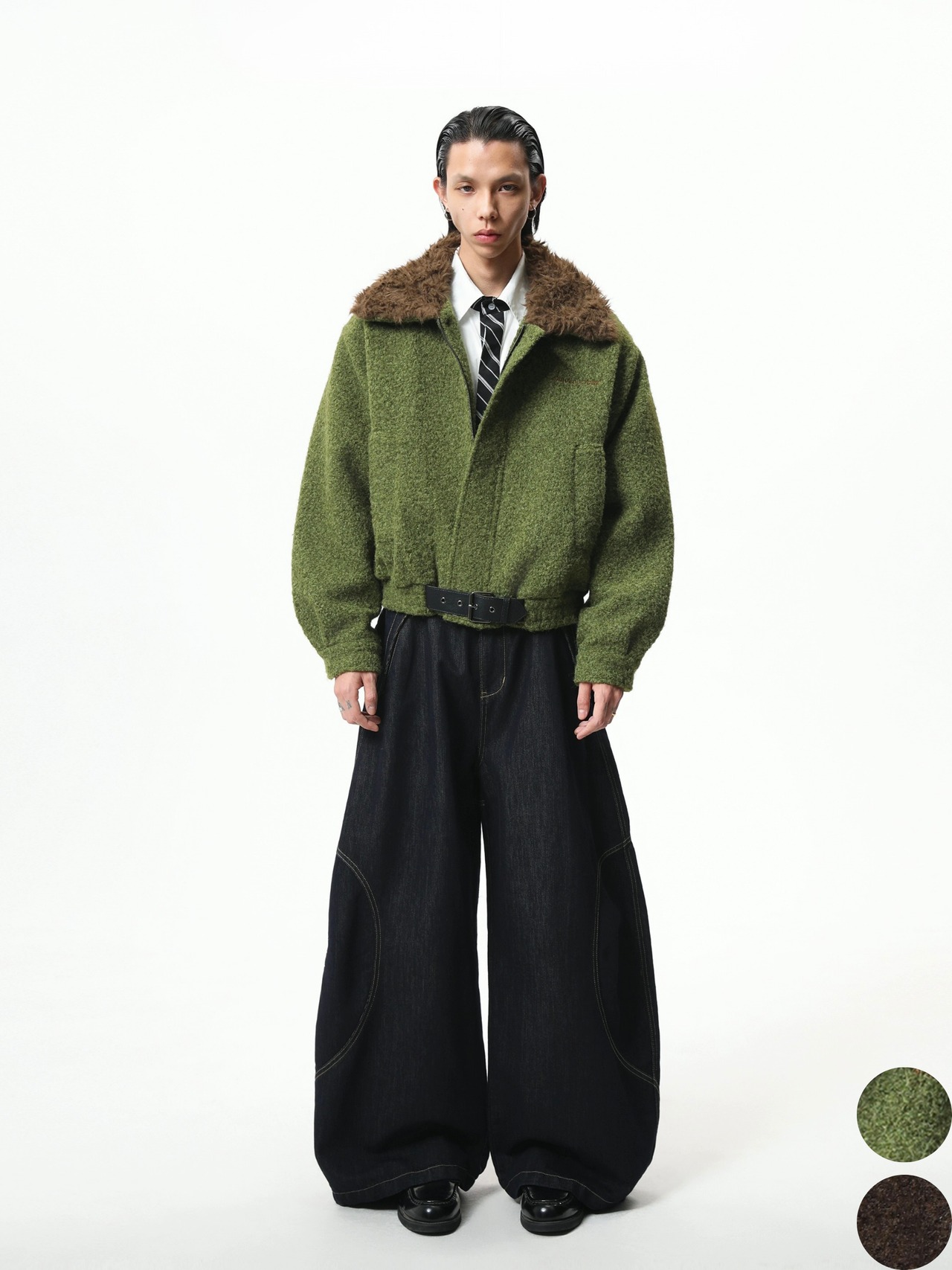 BOOGOOVOGUE Heavy Wool Bomber Jacket