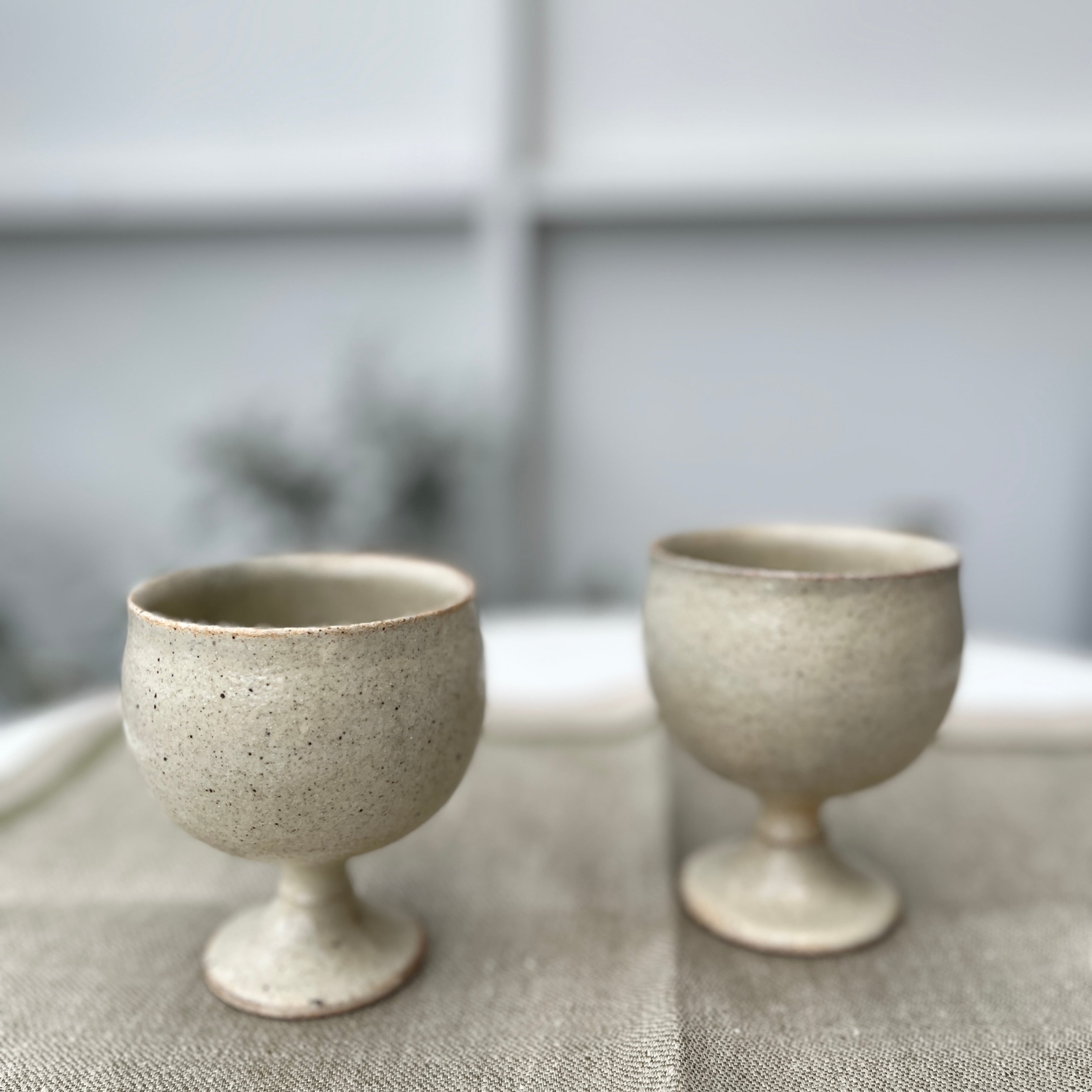 期間限定販売＞ 手島英則 粉引 ゴブレット | ihana design(イハナ