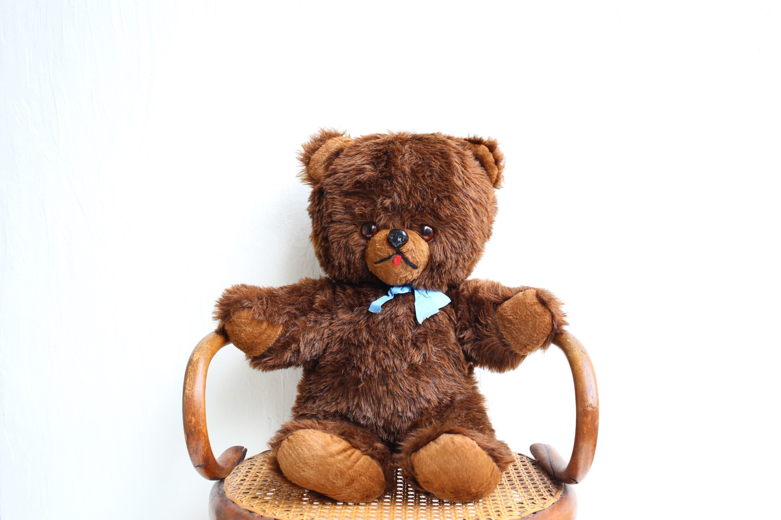 フランス アンティーク ヴィンテージ ファーファ系 テディベア ぬいぐるみ ブラウン N-05444