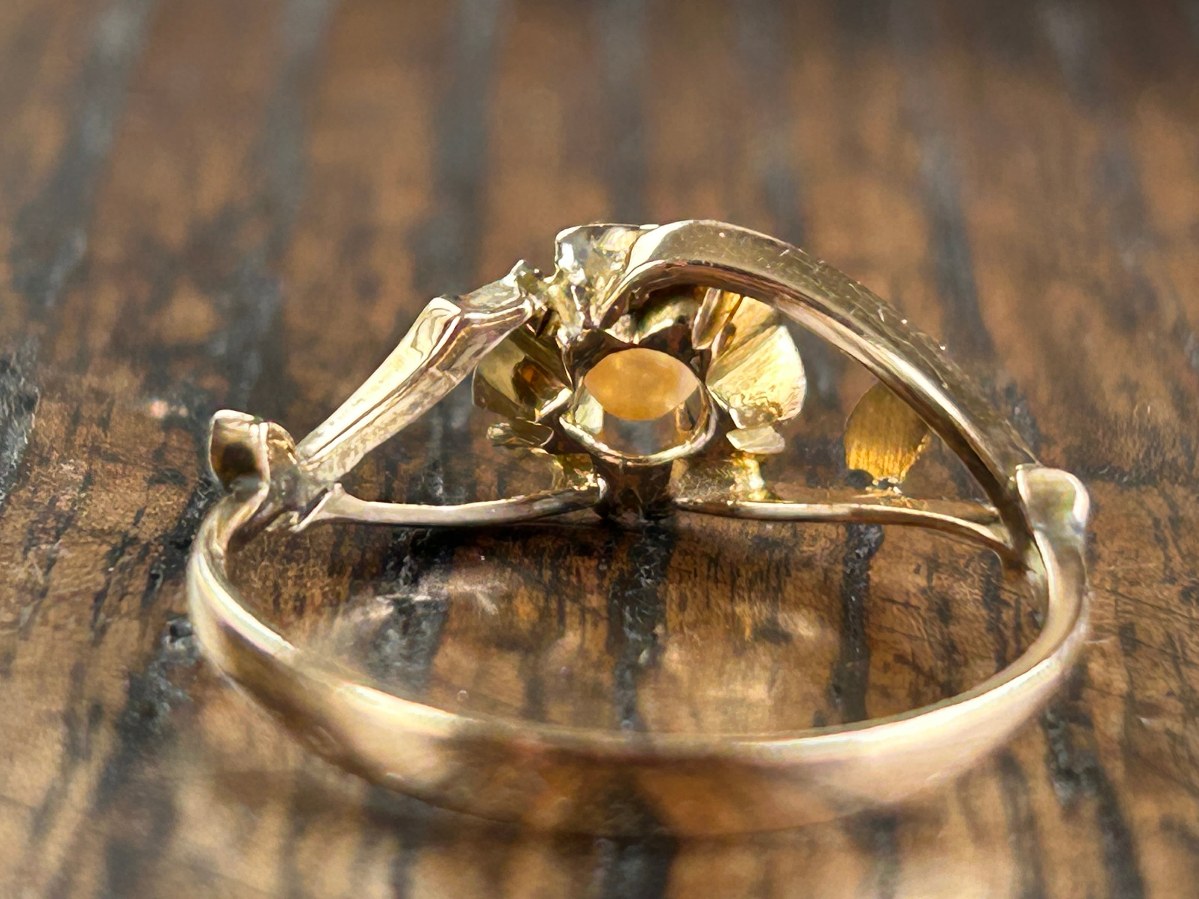 アンティーク　貴重な戦前の桜モチーフリング