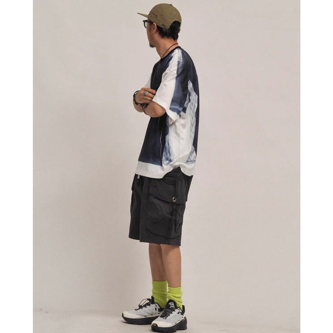 Tie dye mesh panel tee 1494 - 6