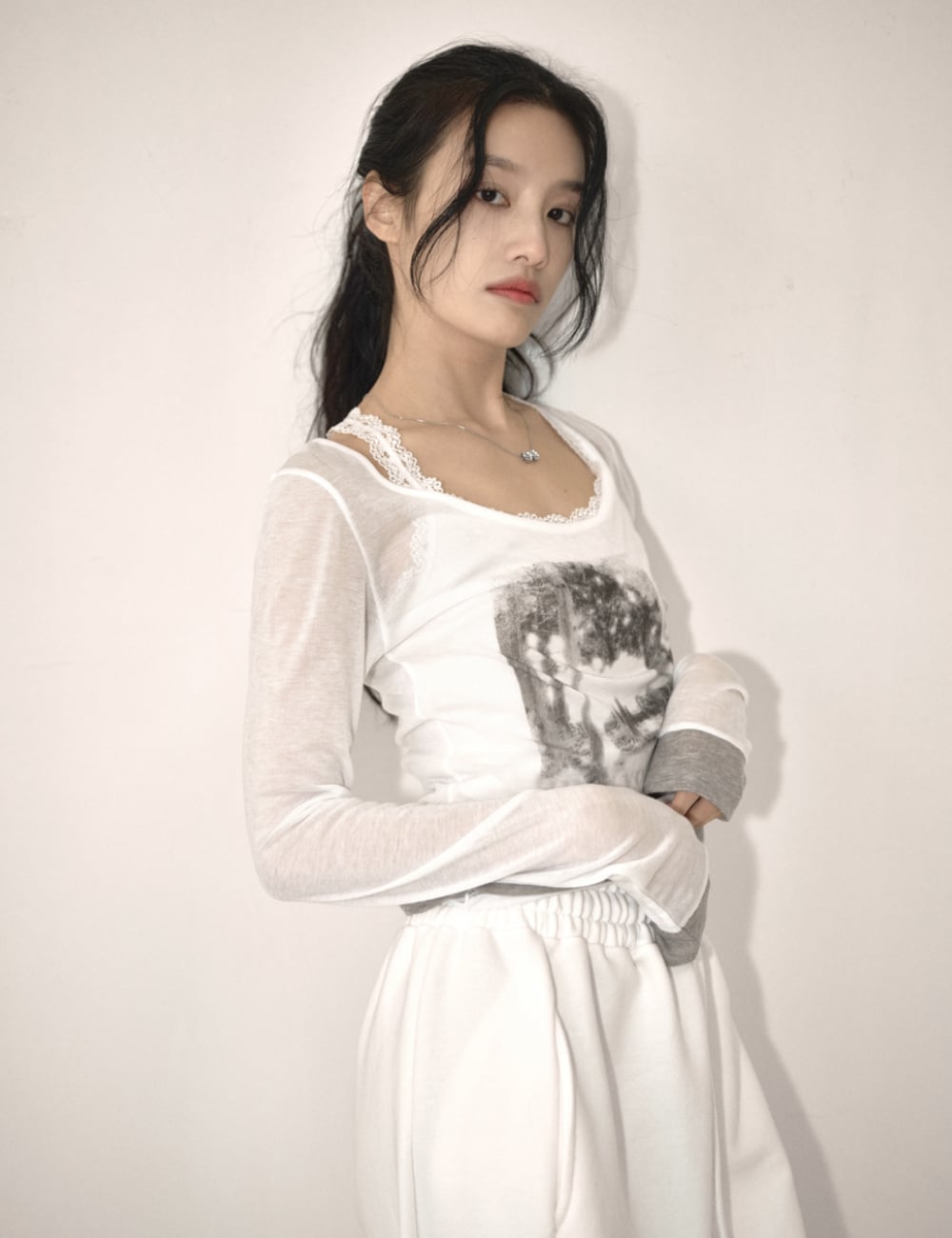 as"on BLACHE SHIRRING TEE アズオンason トップス as