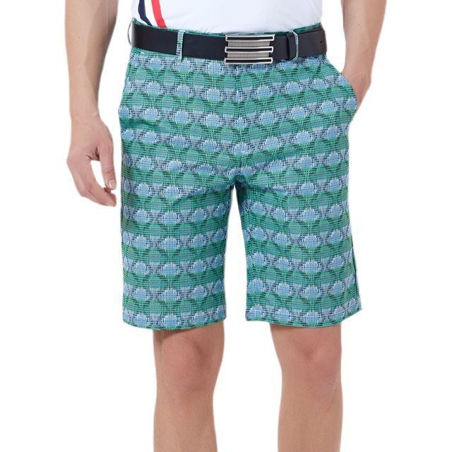 【予約販売】ハーフパンツ メンズ ゴルフ シンプル ゴルフウエア 総柄 グリーン ブルー カジュアル きれいめ スタイリッシュ こなれ感 お洒落 韓国 トレンド 春 秋 夏 XXXS/XXS/XS/S/M/L/XL/2XL/3XL