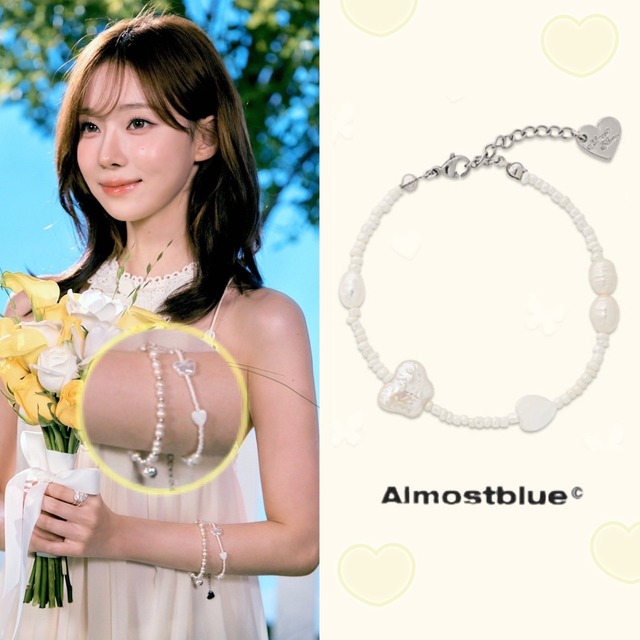 ★AESPA ウィンター 着用！！【Almostblue】BUTTERFLY PEARL BRACELET