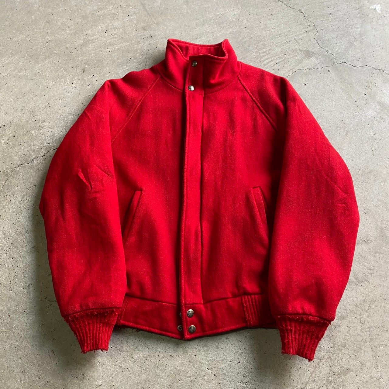 80年代 USA製 ウールリッチ 無地 裏ボア ウールジャケット メンズM 古着 ブルゾン 80s WOOLRICH ビンテージ ヴィンテージ レッド  赤【ブルゾン・ジャケット】-2【WS2202-50】 | cave 古着屋【公式】古着通販サイト