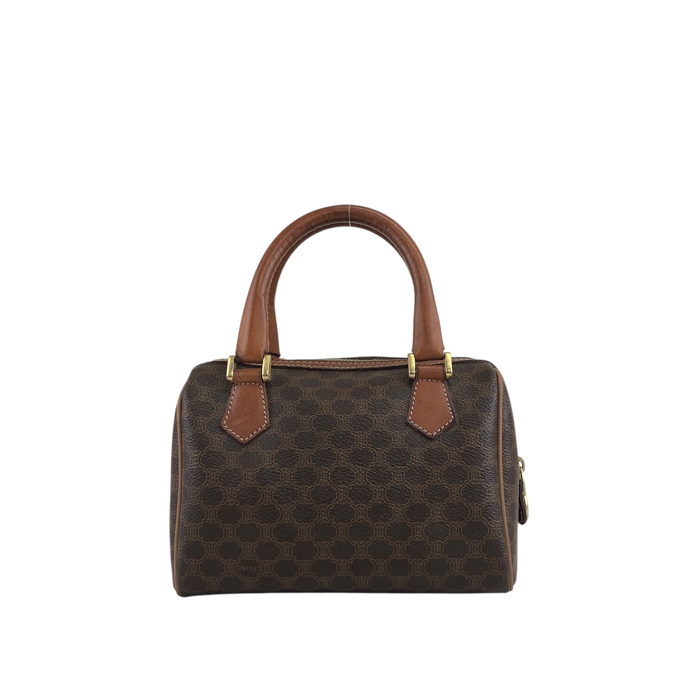 CELINE セリーヌ マカダム ショルダーバッグ ブラウン PVCレザー CELINE セリーヌ マカダム ショルダーバッグ ブラウン PVCレザー