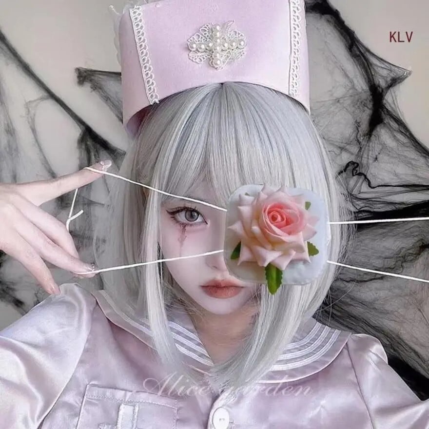 闇かわいい ゴシック アイマスク 薔薇 暗黒 イベント コスプレ 系