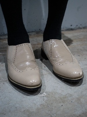 【add (C) vintage】"STACY ADAMS" Beige Coloring Wing Tip Loafer