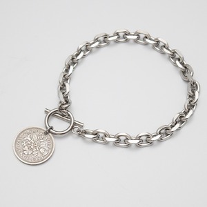 シックスペンスコインステンレスカットチェーントグルブレスレット