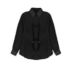 Textured Fabric Tie-Bow Shirt (ME252)