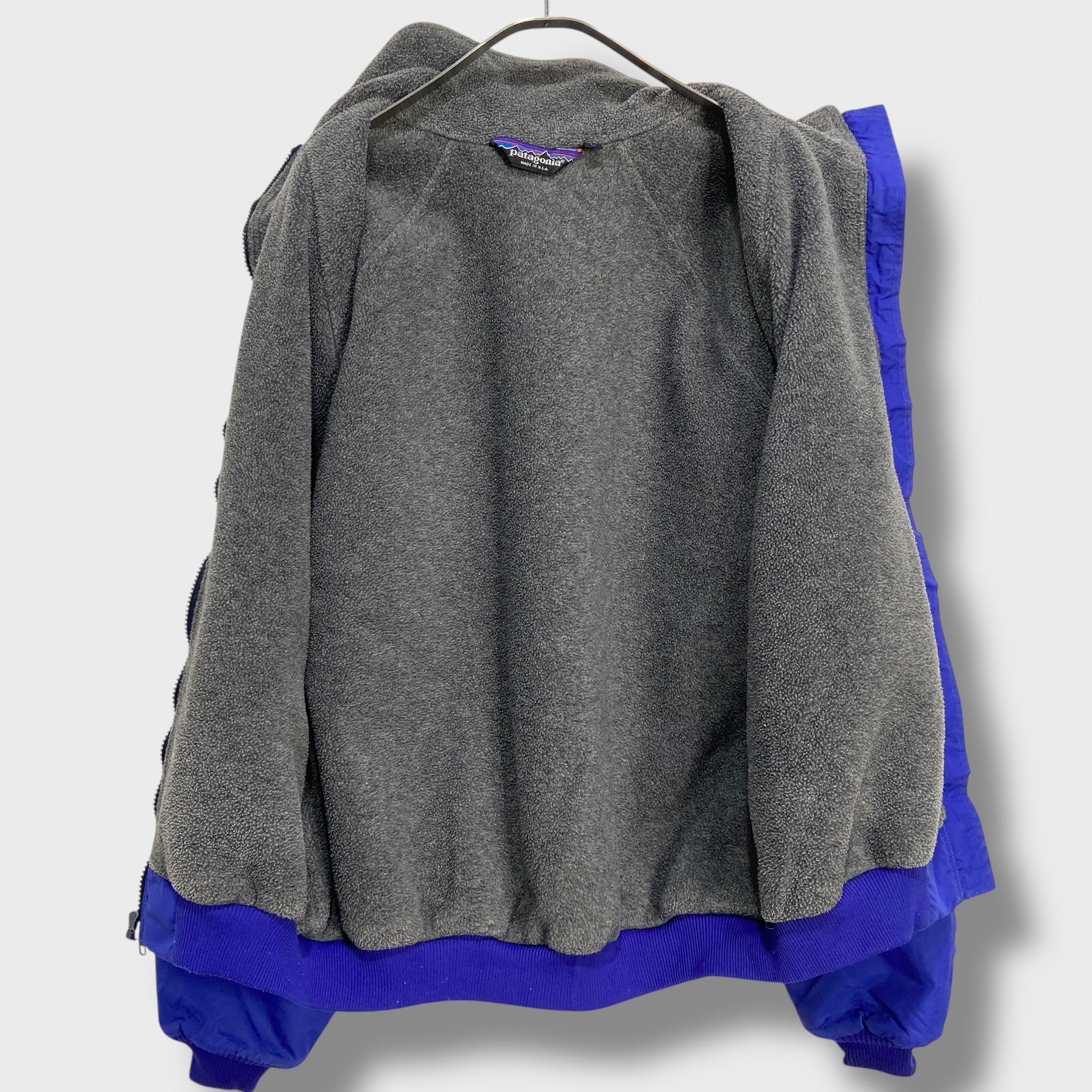 パタゴニア 80s USA製 シェルドシンチラ ジャケット 三角タグ S 水色 80s USA製 パタゴニア シェルドシンチラジャケット 三角タグ L ブルー