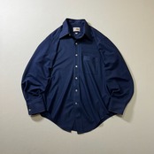 70s Arrow　襟芯　長袖シャツ　アロー　ネイビー　 古着