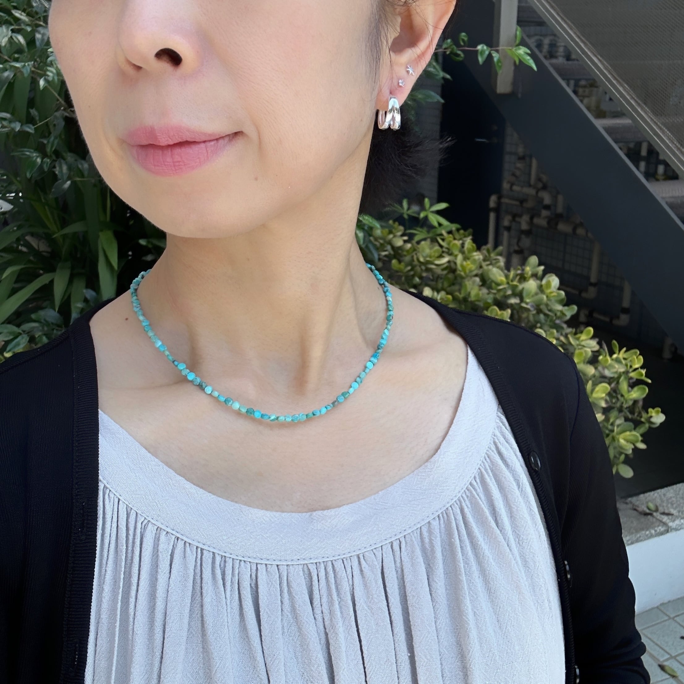 ラスト1】Lagoon Original ターコイズ 3mm コインカット ネックレス