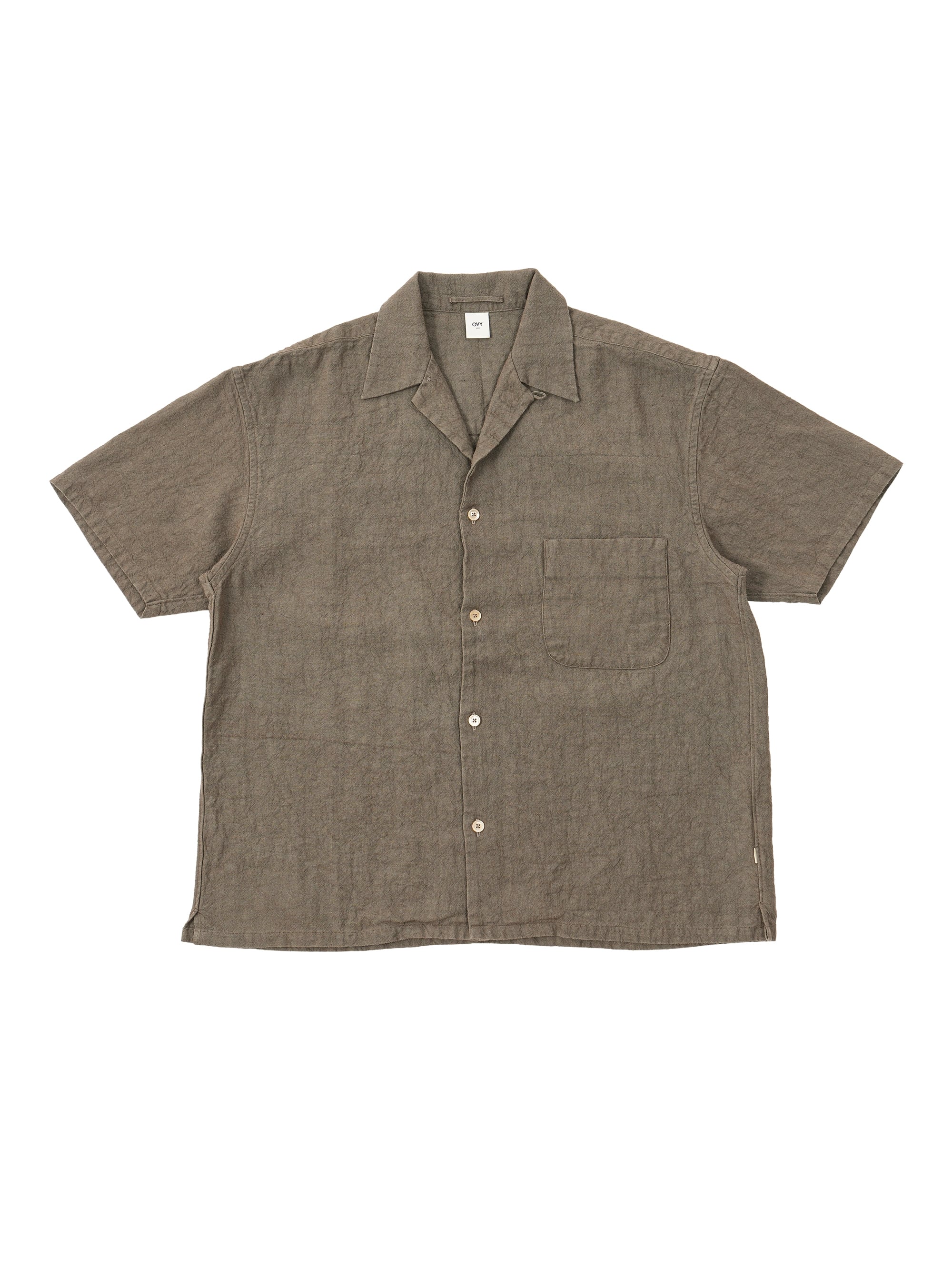 トップス ovy Hemp Short Sleeve Open Collar Shirt Hemp Short Sleeve Open Collar Shirt (black) | OVY