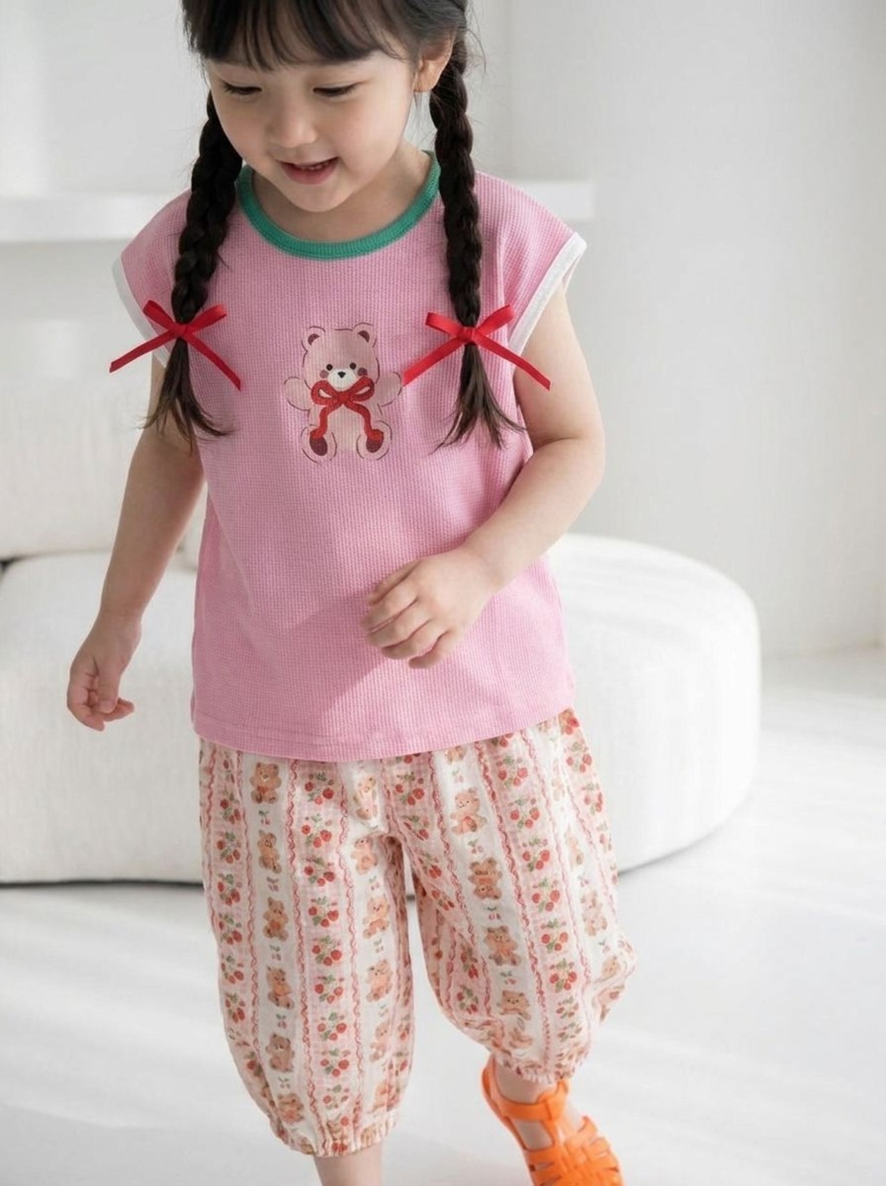 [Orangemom] Ribbon Bear Jogger Pants (13/15) / [오렌지맘] 리본곰조거바지 (13/15)
