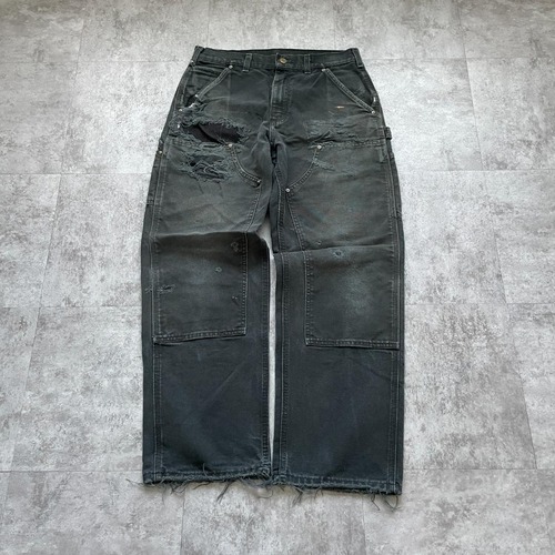 ブラック ダブルニー Carhartt B136 GVL 32×32