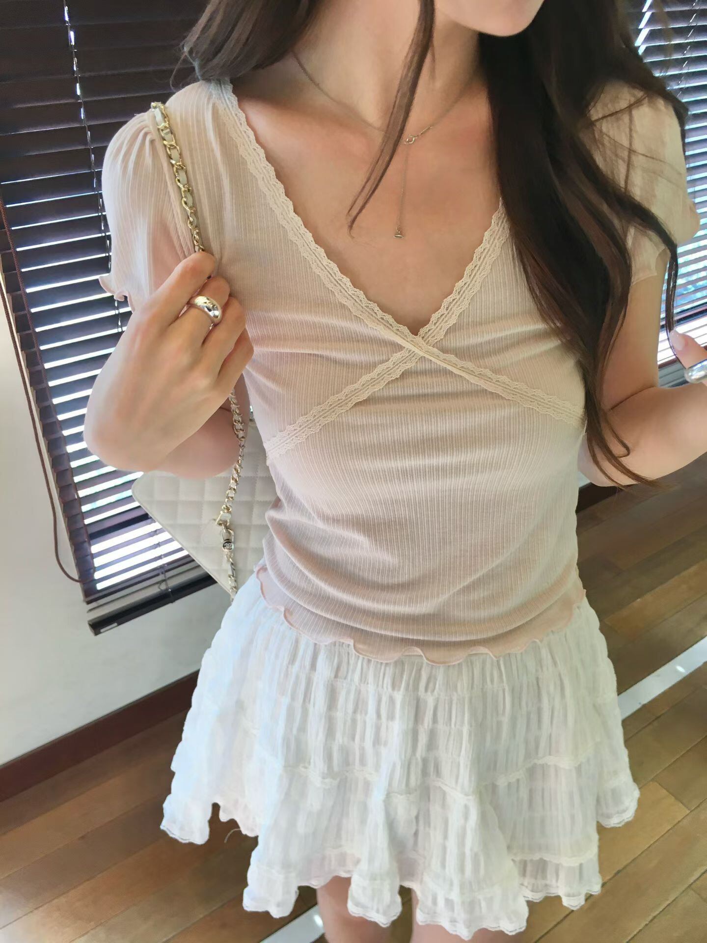 (予約) vegetable / Mone lace tee / 3color
