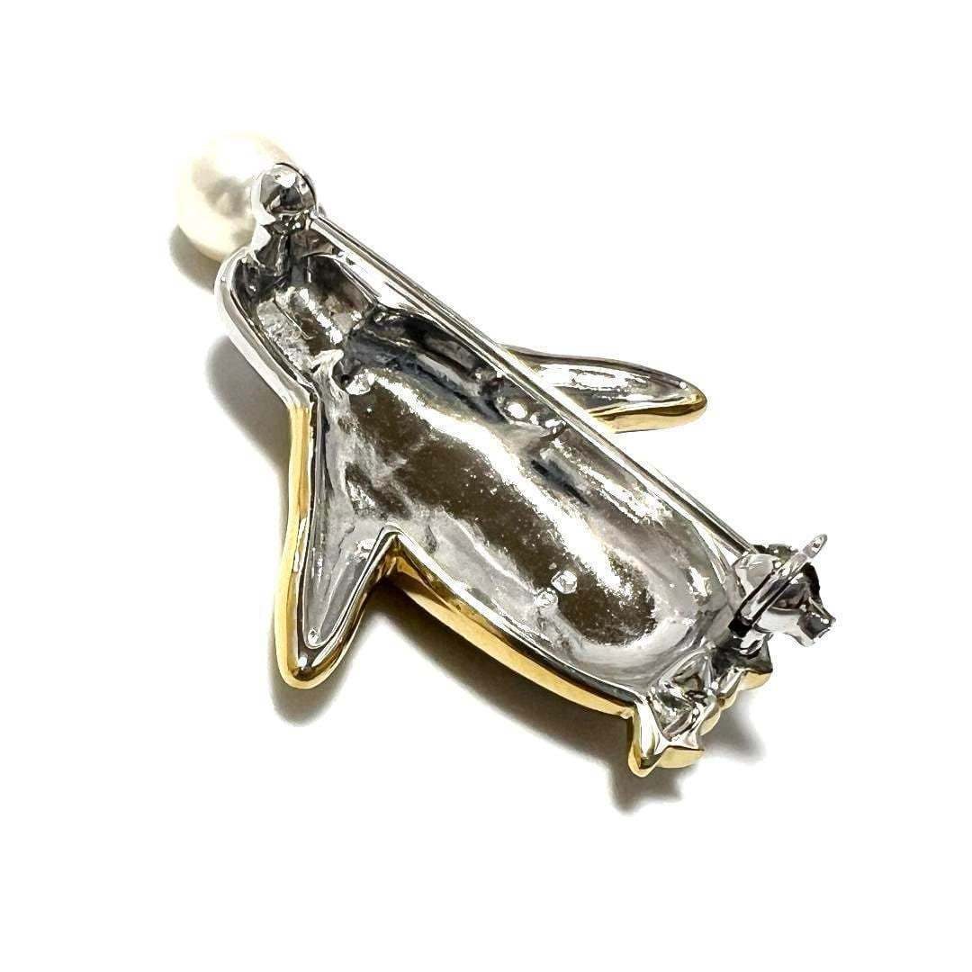 希少】ミキモト ブローチ コサージュ パール シルバー ペンギン