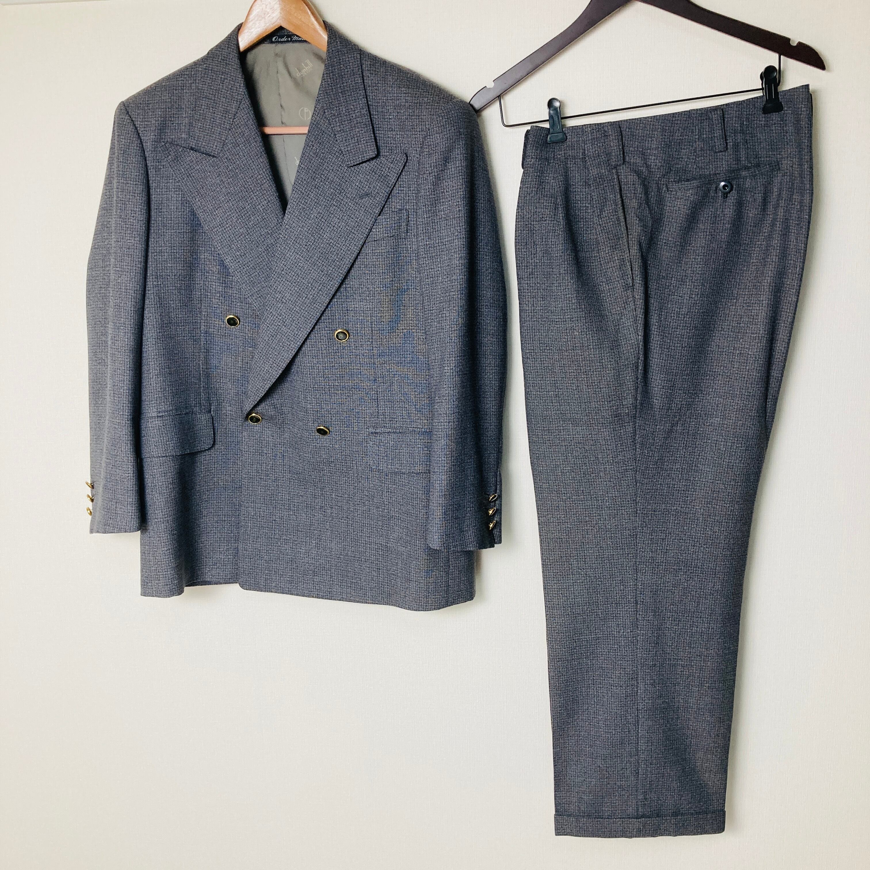 Used】Dunhill ダンヒル オーダーメイド ダブルスーツ セットアップ 