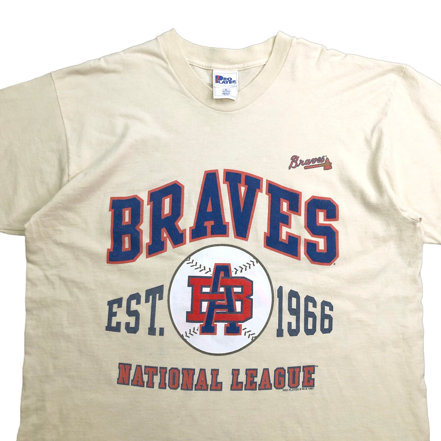 90年代 TRENCH MLB ATLANTA BRAVES アトランタブレーブス スポーツプリントTシャツ USA製 メンズXL ヴィンテージ /eaa318501