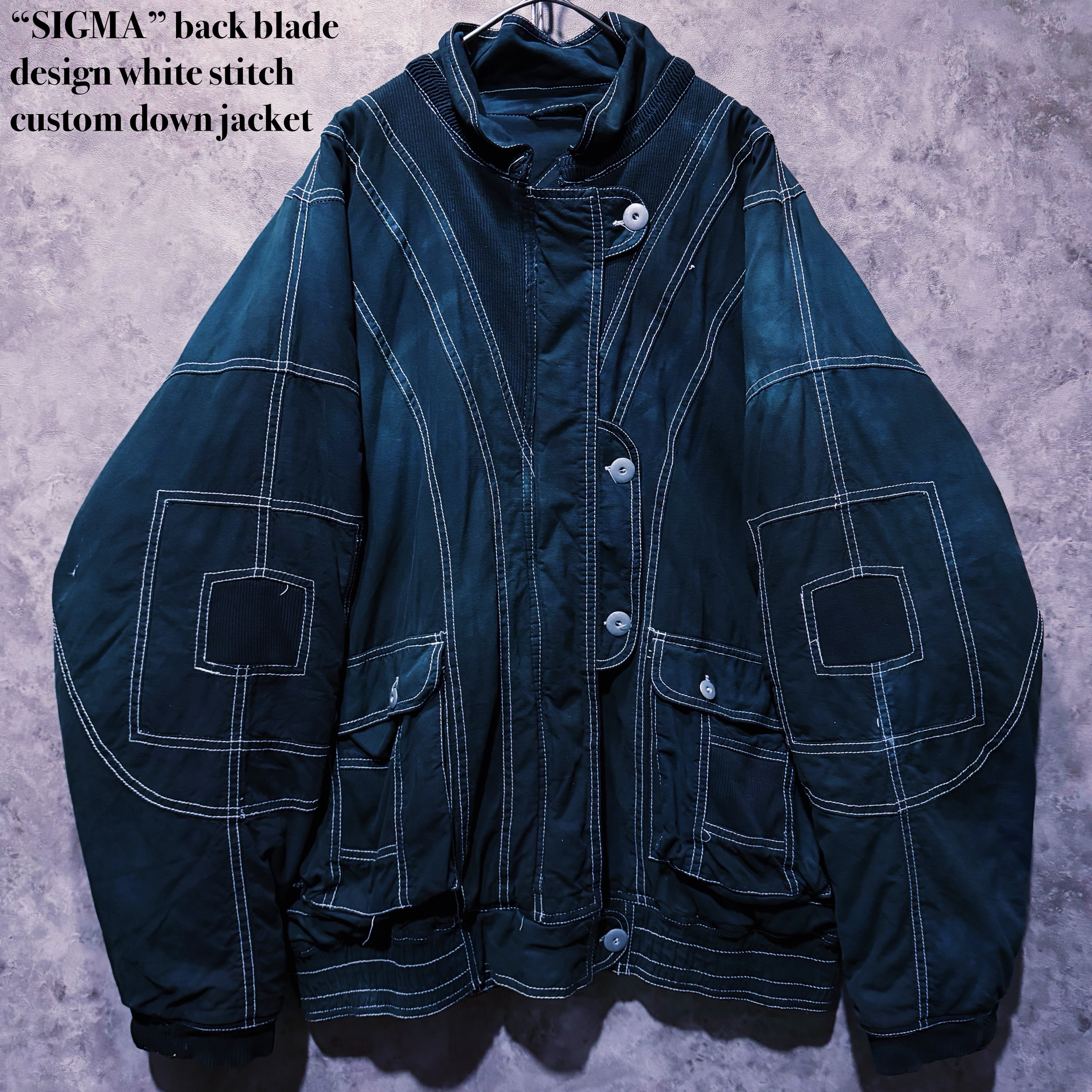 【 doppio】“SIGMA” back blade design white stitch custom down jacket
