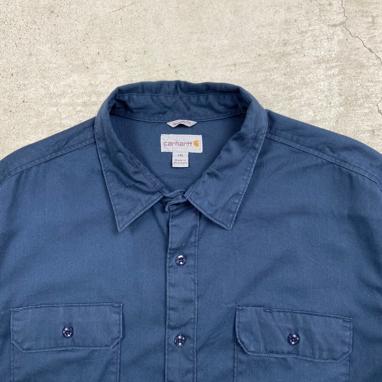 Carhartt カーハート 半袖ワークシャツ ワンポイントロゴ メンズ3XL