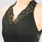 レースモチーフVネック ホルターレオタード 2色展開 L1252