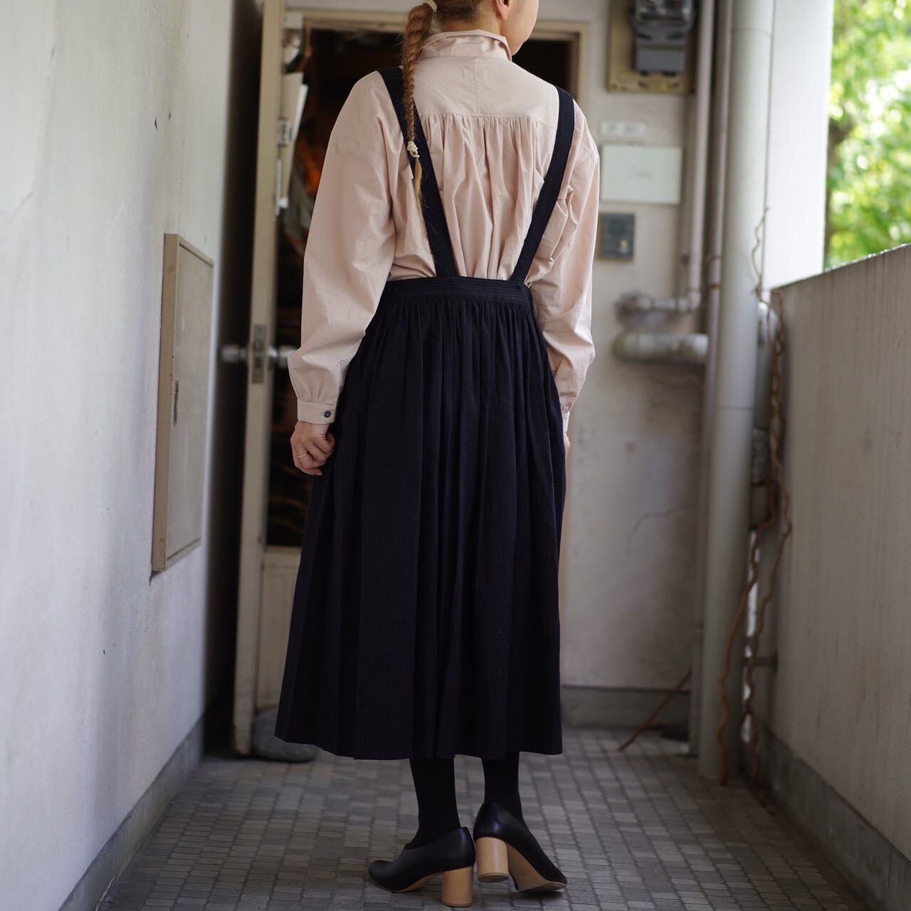 LENO(リノ)GATHER SKIRT NAVY STRIPE | Debby powered by BASE