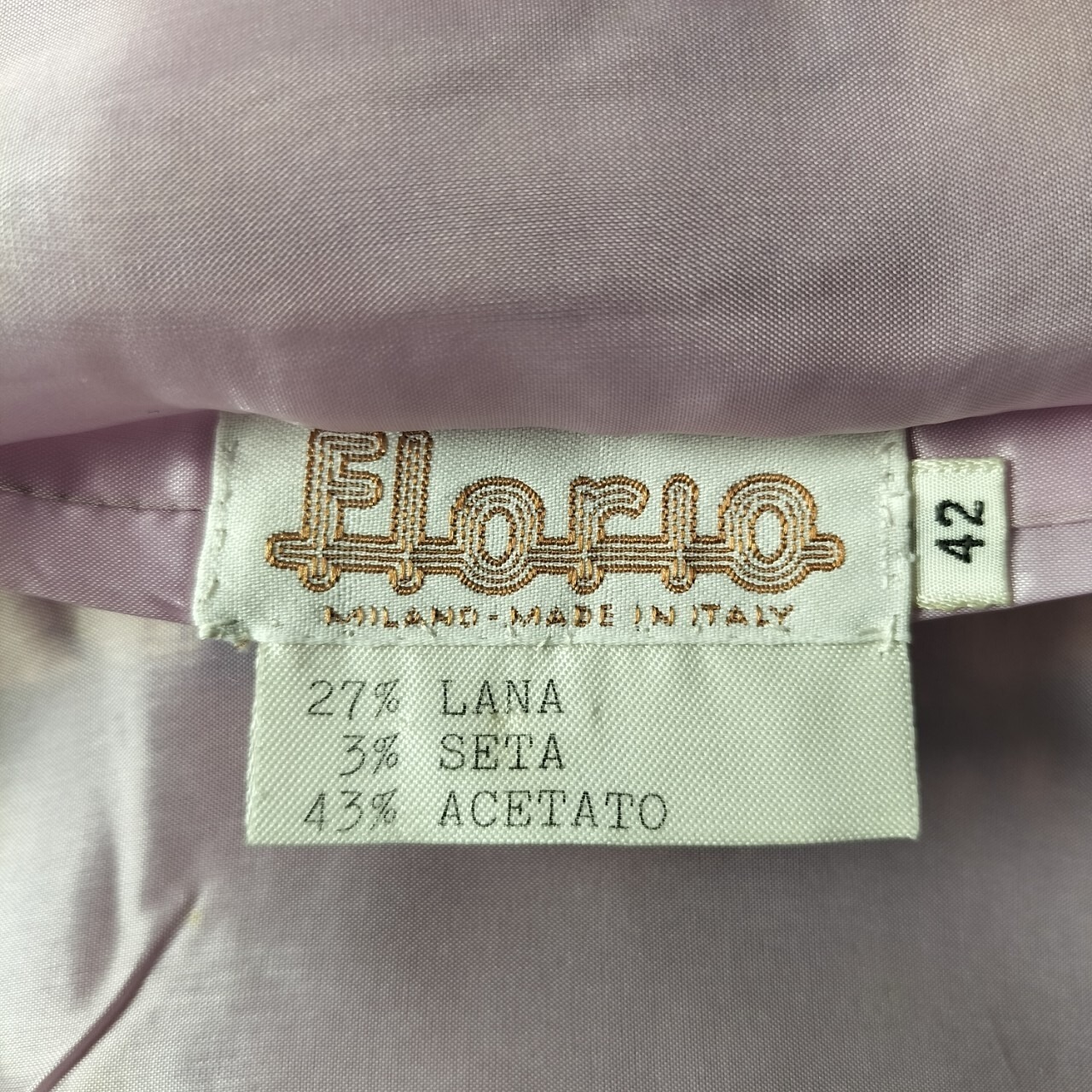 デッドストック イタリア製 Florio 花柄 シルク混 セットアップ ジャケット スカート