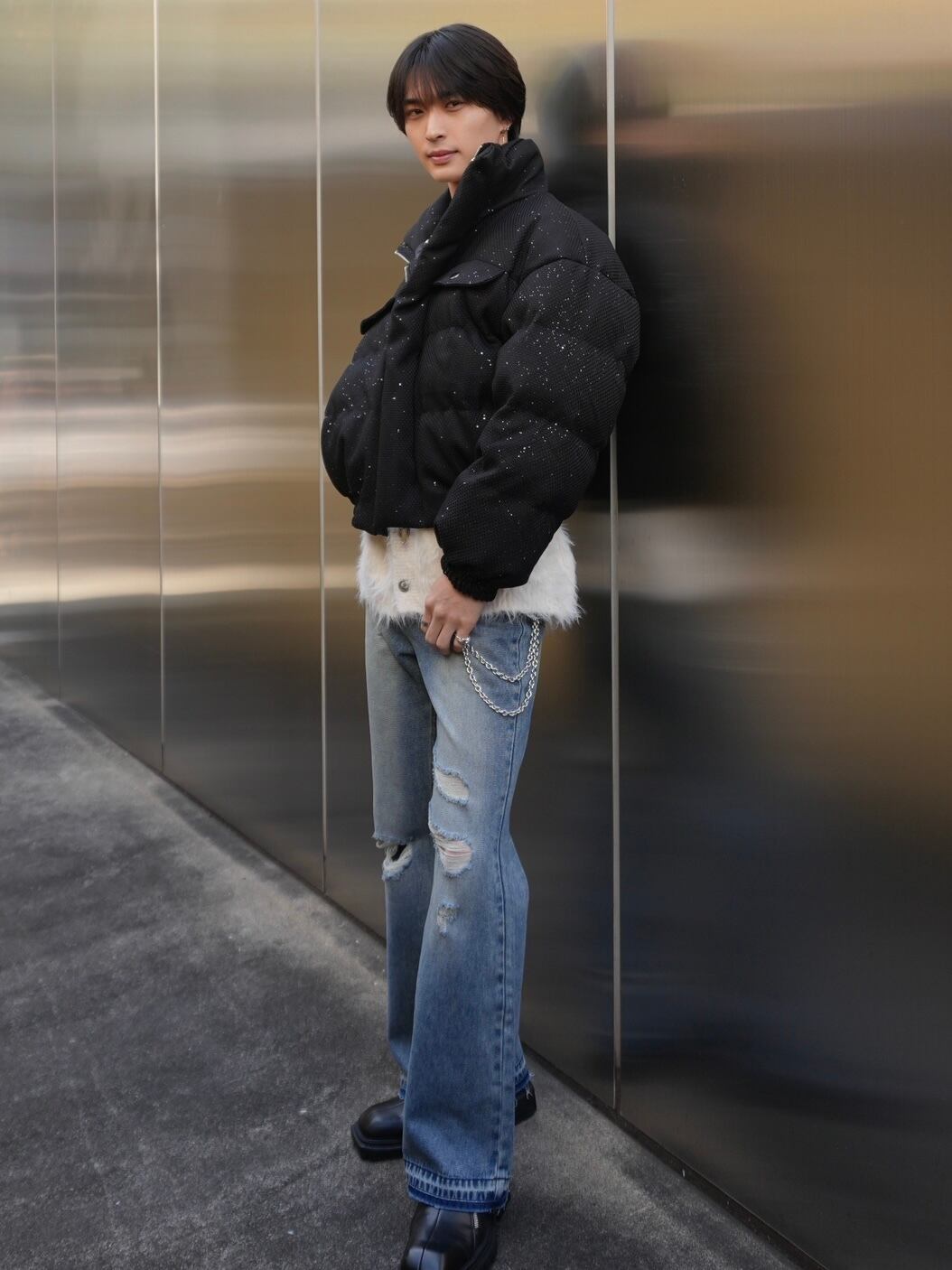 ジャケット・アウター ALUDE lame stitch short jacket ALUDE SELECT】lame short down jacket | 【ALUDE】韓国メンズファッション
