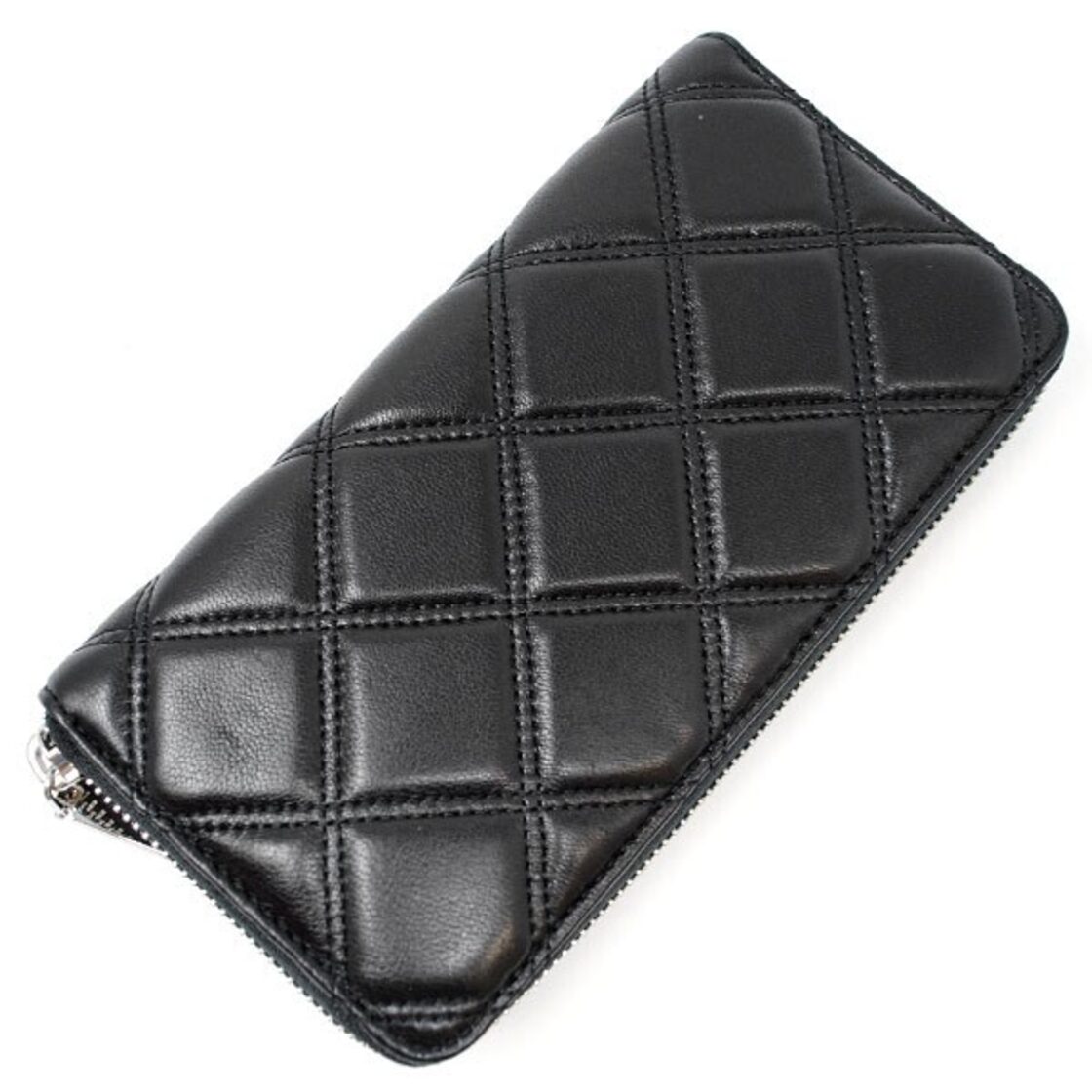MARC JACOBS LETHER QUILTED SOFTSHOT ZIP AROUND LONG WALLET 