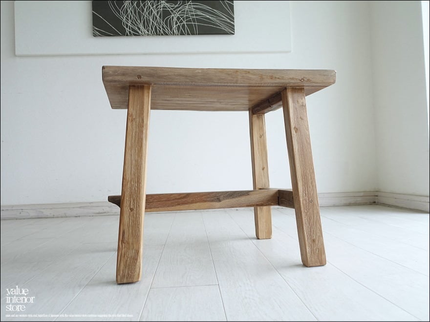 オールドチーク無垢材 スツールSqu/sizeL02 椅子 イス 古材スツール