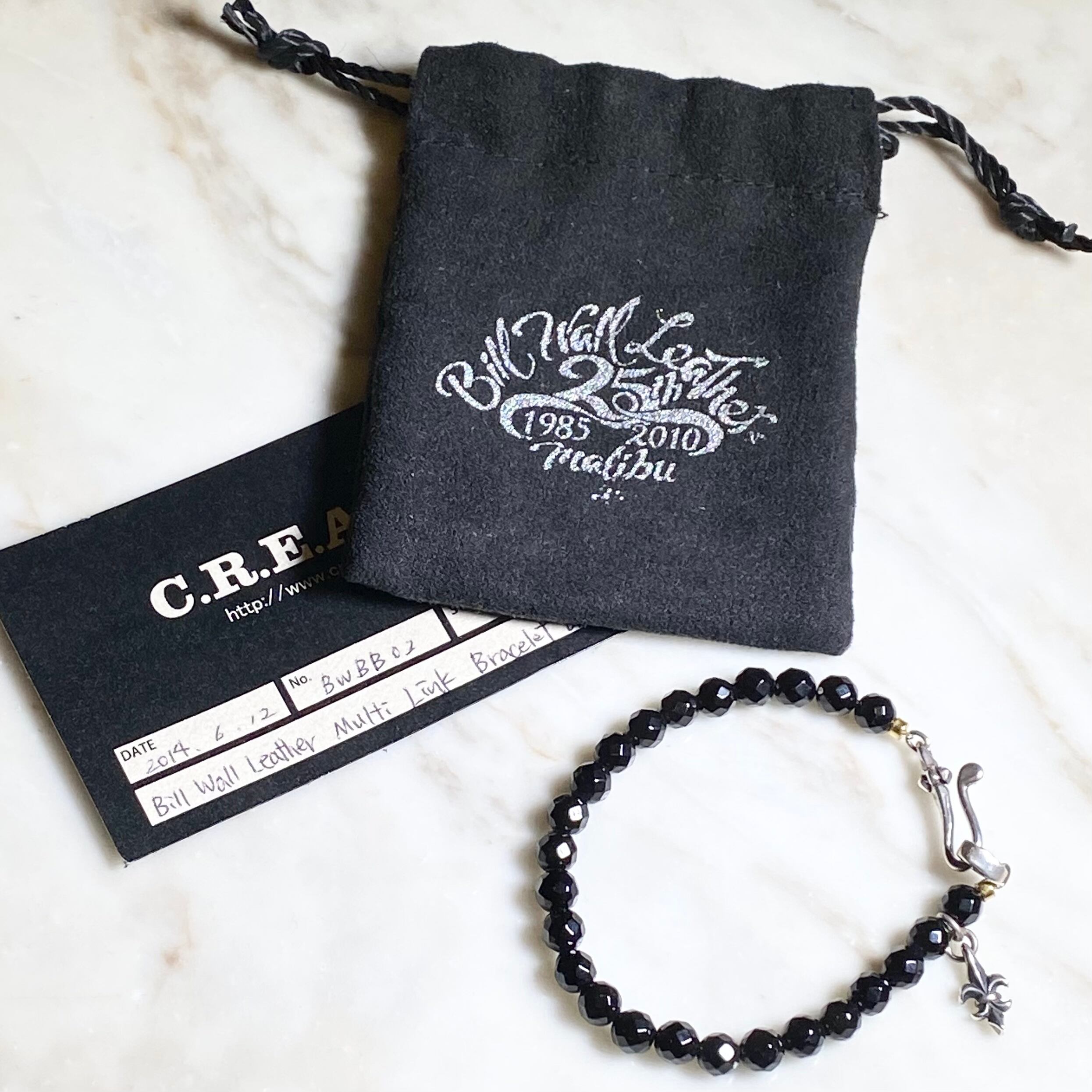 BILL WALL LEATHER multi link bracelet set with onyx | NOIR ONLINE