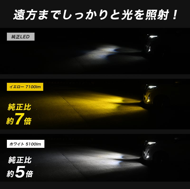 純正 LED フォグランプ 交換 ホワイト イエロー ブルー グリーン