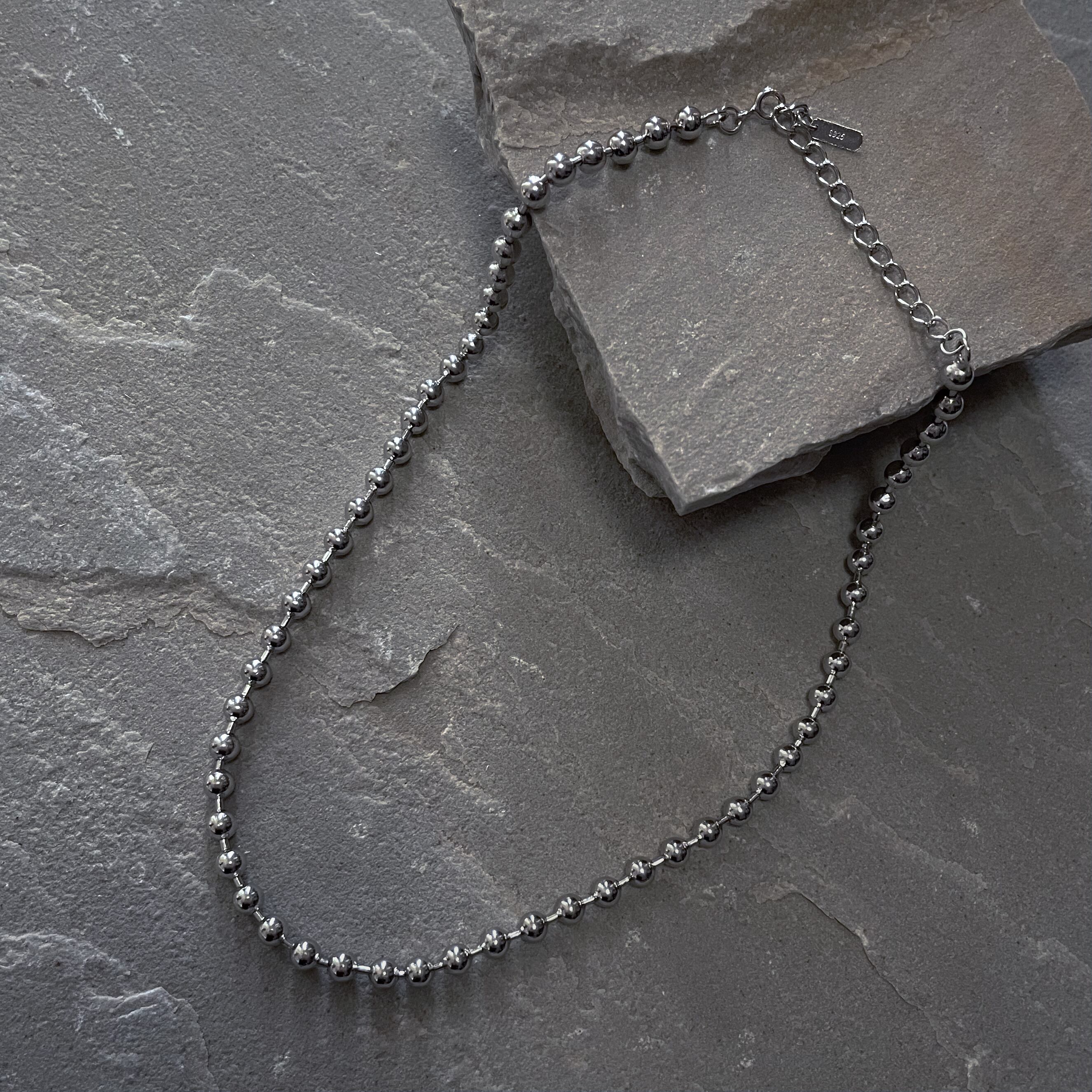 ボリュームボールチェーン シルバーネックレス Silver925 | Import