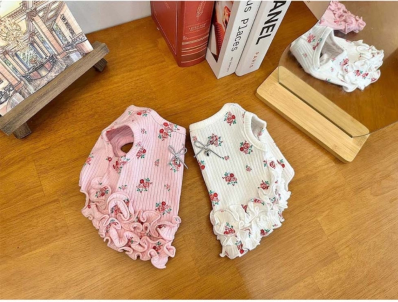 予約  【pecoramou select】 Rose Frill T-Shirt（Pink）