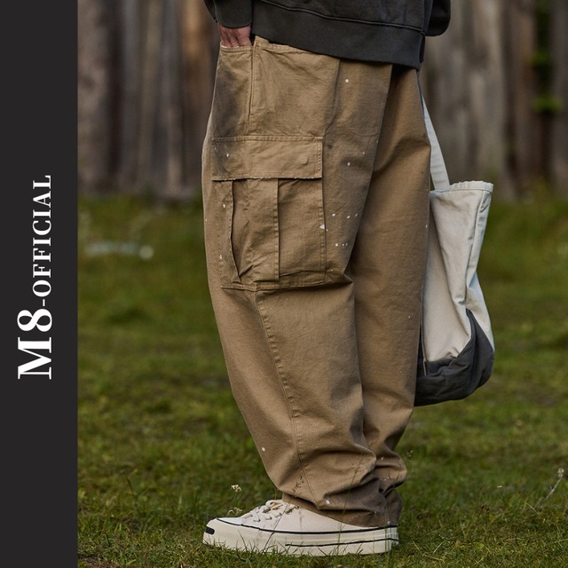 vintage style painted pants 2color M0256