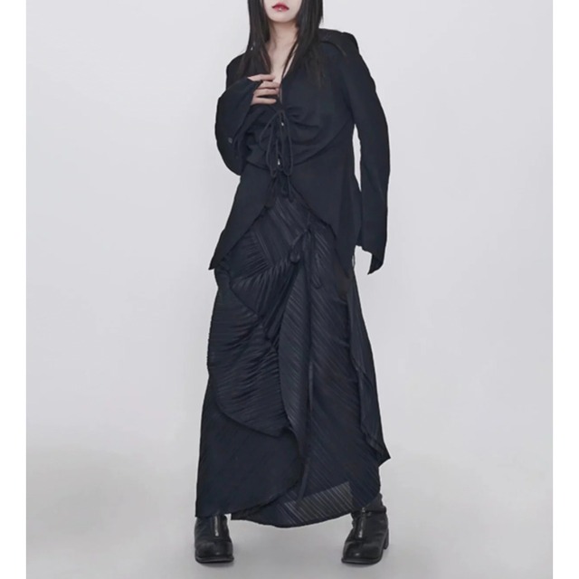 Lace up asymmetric shirt C1315