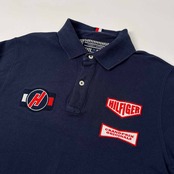 TOMMY HILFIGER トミーヒルフィガー ワッペン付き 半袖 ポロシャツ サイズ M /ネイビー