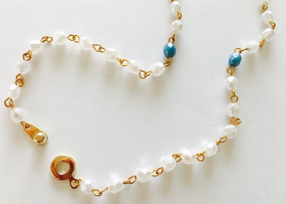 White Blue Neckless