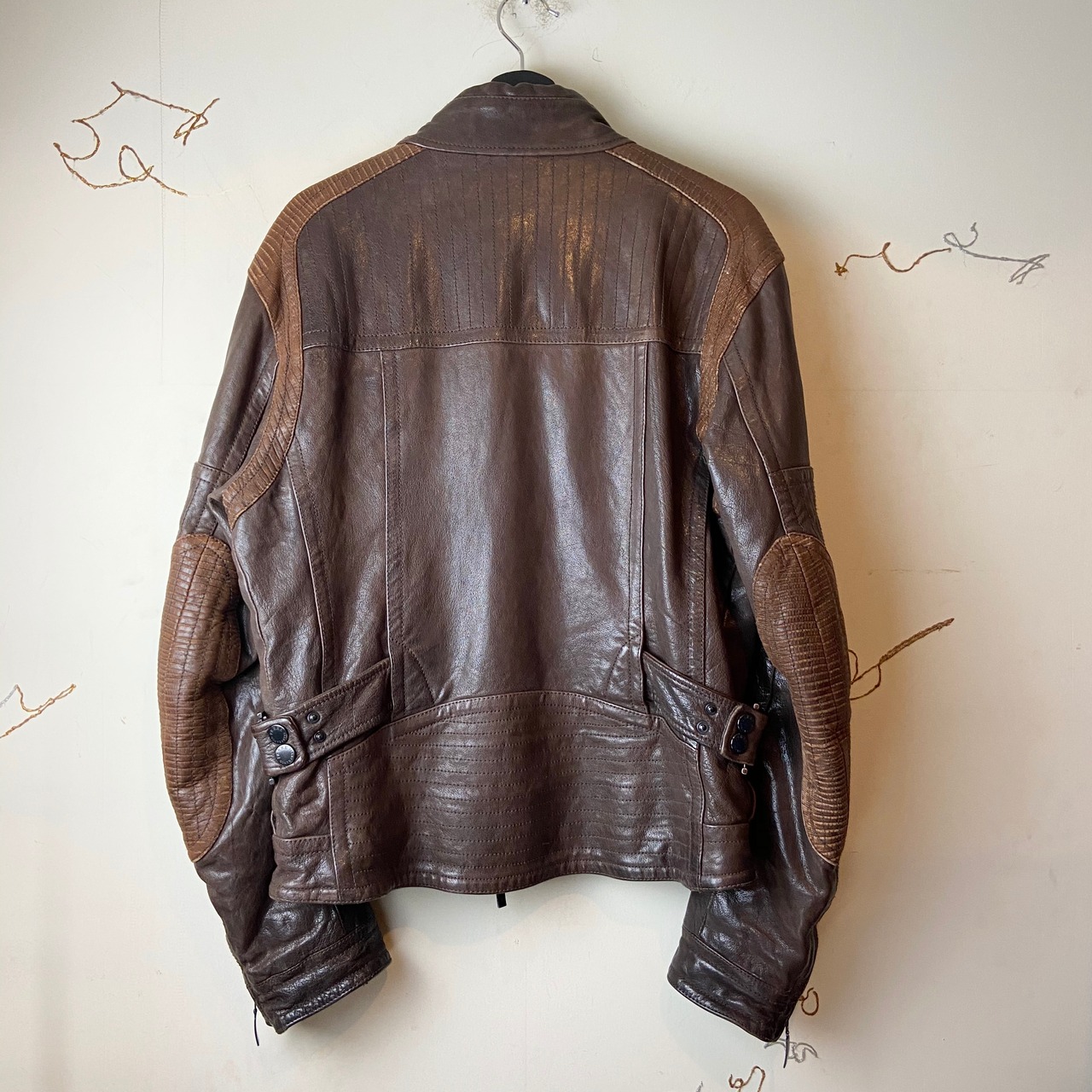 gianfranco ferre biker motif leather jacket 