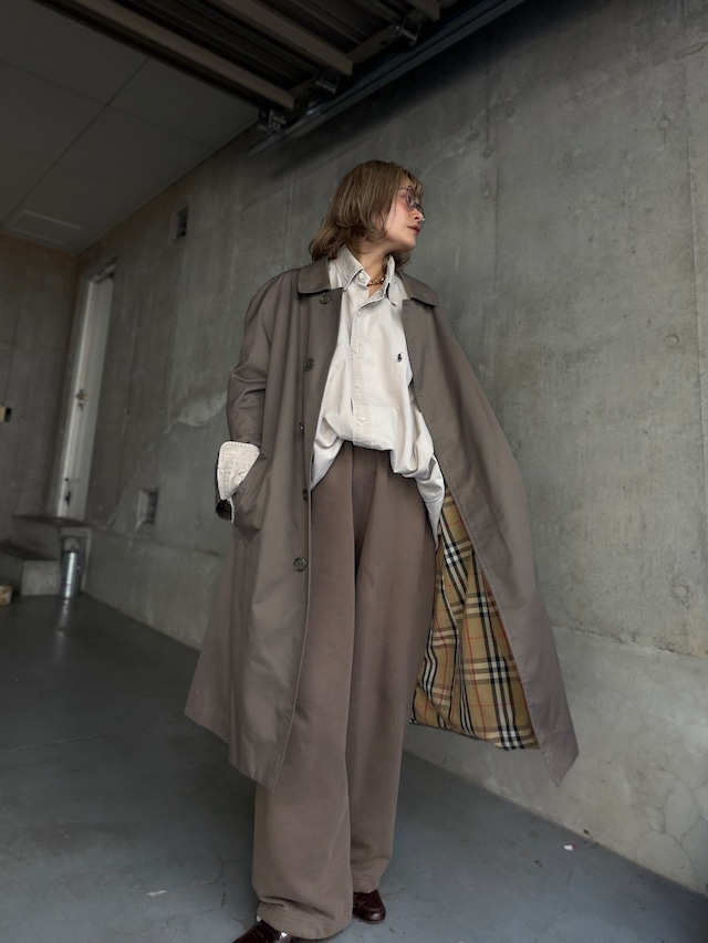 (OT1610) 80’s-90's Burberrys belted balmacaan coat made in Spain