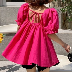 ruffled puff sleeve shirt《2color》