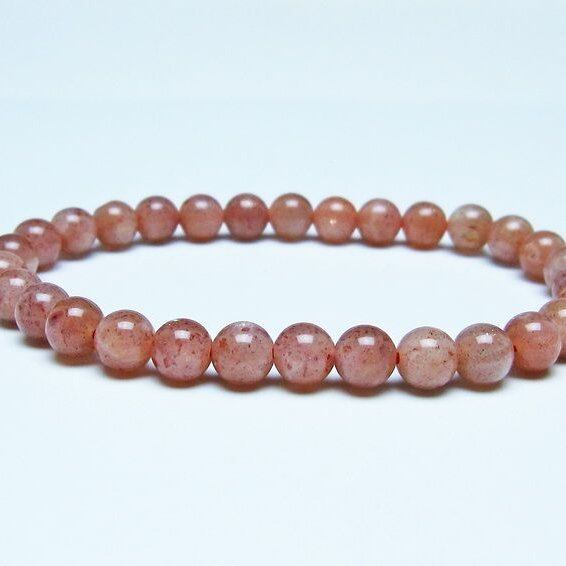 オレンジムーンストーン ブレスレット 6mm 一点物 メール便可 [M便 1/10] 111-48534