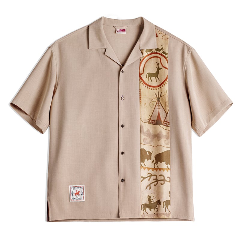 Native American design open-collar shirt 00561