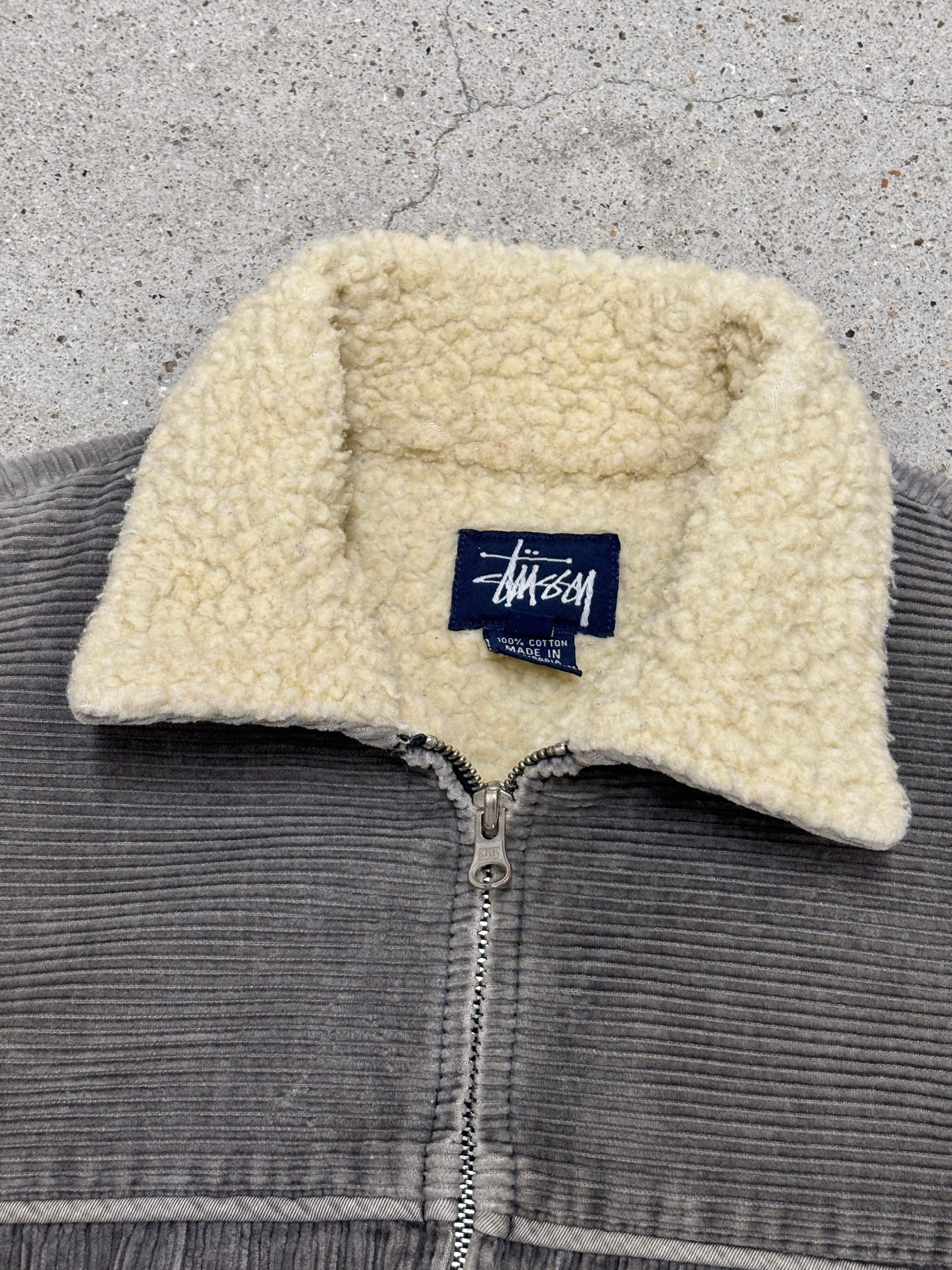 私*庫様 90s OLD STUSSY ステューシー スエード ボアジャケット 90～00s OLD STUSSY/Boa Corduroy Jacket/紺タグ/S/ボアコーデュロイ