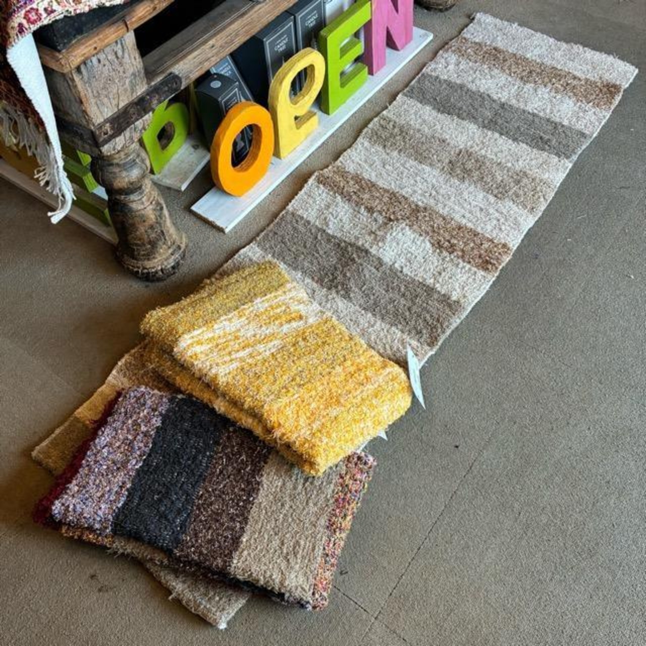 Spain Jalapa rug Long 40×165cm 3color　スペイン　ハラパラグマット　ロング　全3色　ナチュラル　イエロー　マルチ　キッチンマット　丸洗い　アソート