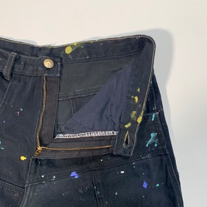 12623 リメイクデニム 再構築 ブラック ペインターパンツ W32